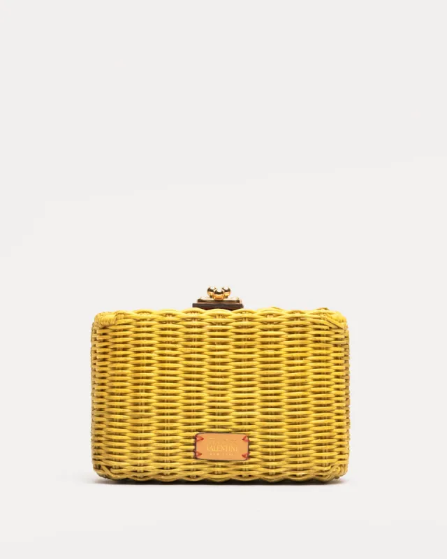 Paige Wicker Clutch - Canary sold by Frances Valentine