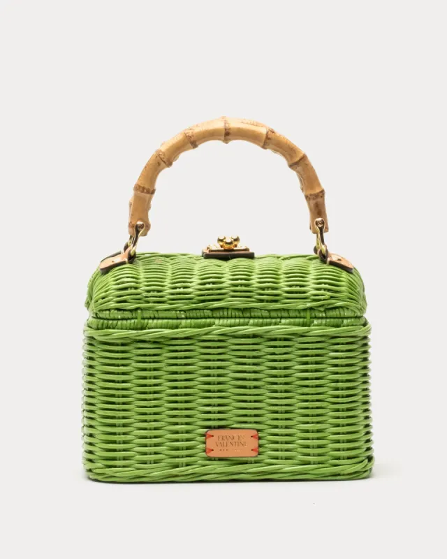 Hannah Lunchbox Wicker Lime Green sold by Frances Valentine