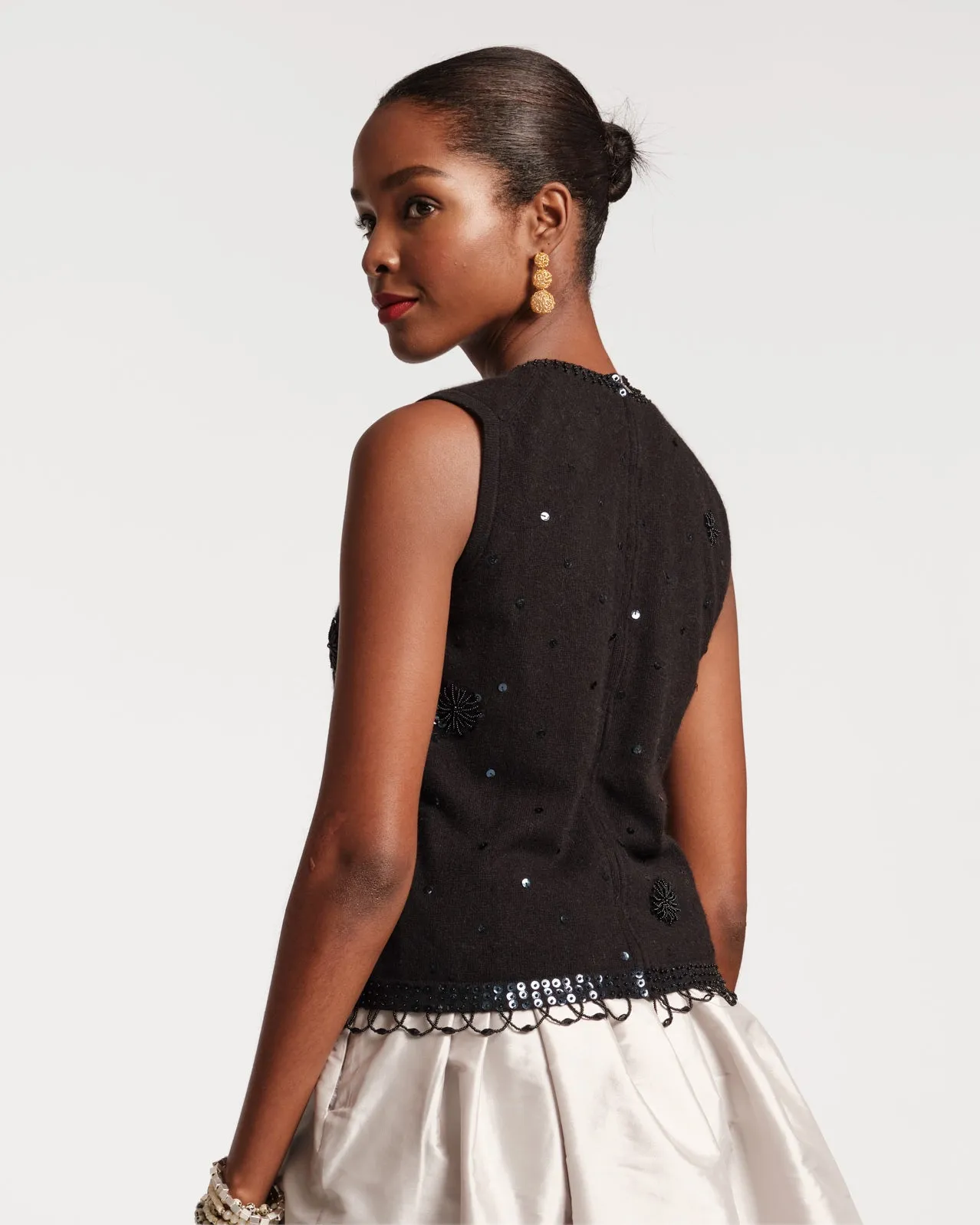 Star Embroidered Knit Shell Black sold by Frances Valentine product image thumbnail 3