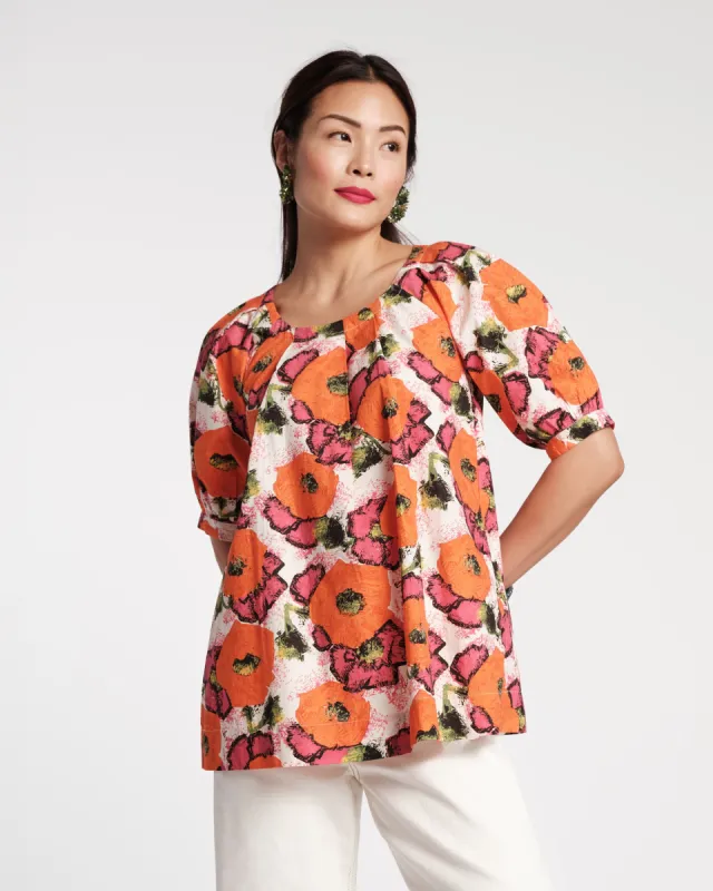Zonda Top Cotton Poplin Pop Art Flower Print sold by Frances Valentine