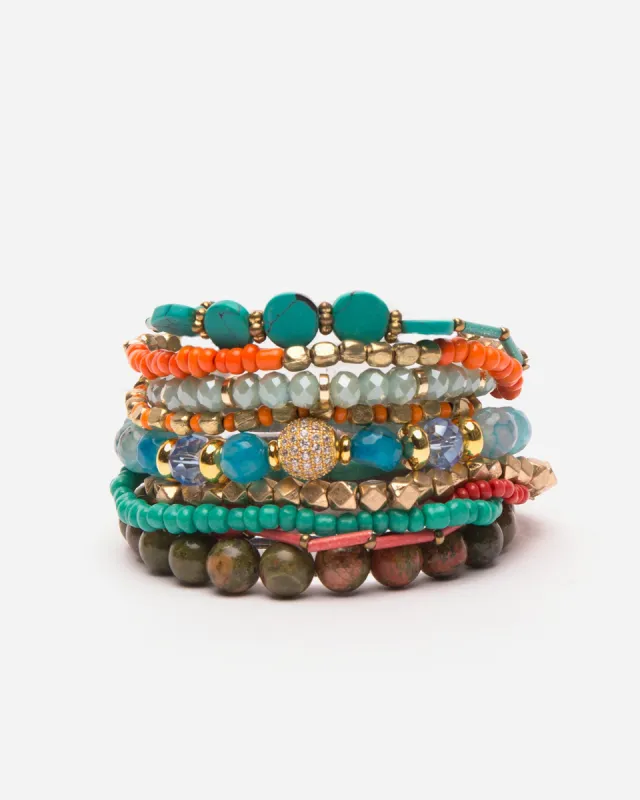 Oaxaca Beaded Stacked Bracelet sold by Frances Valentine