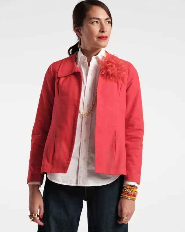 Elle Linen Blazer - Red sold by Frances Valentine