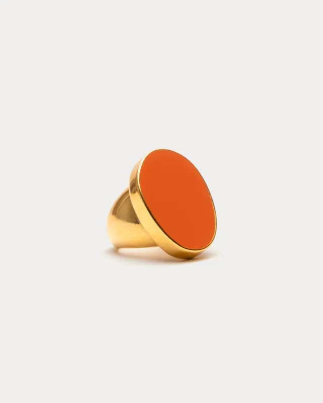 Enamel Palette Ring Coral sold by Frances Valentine