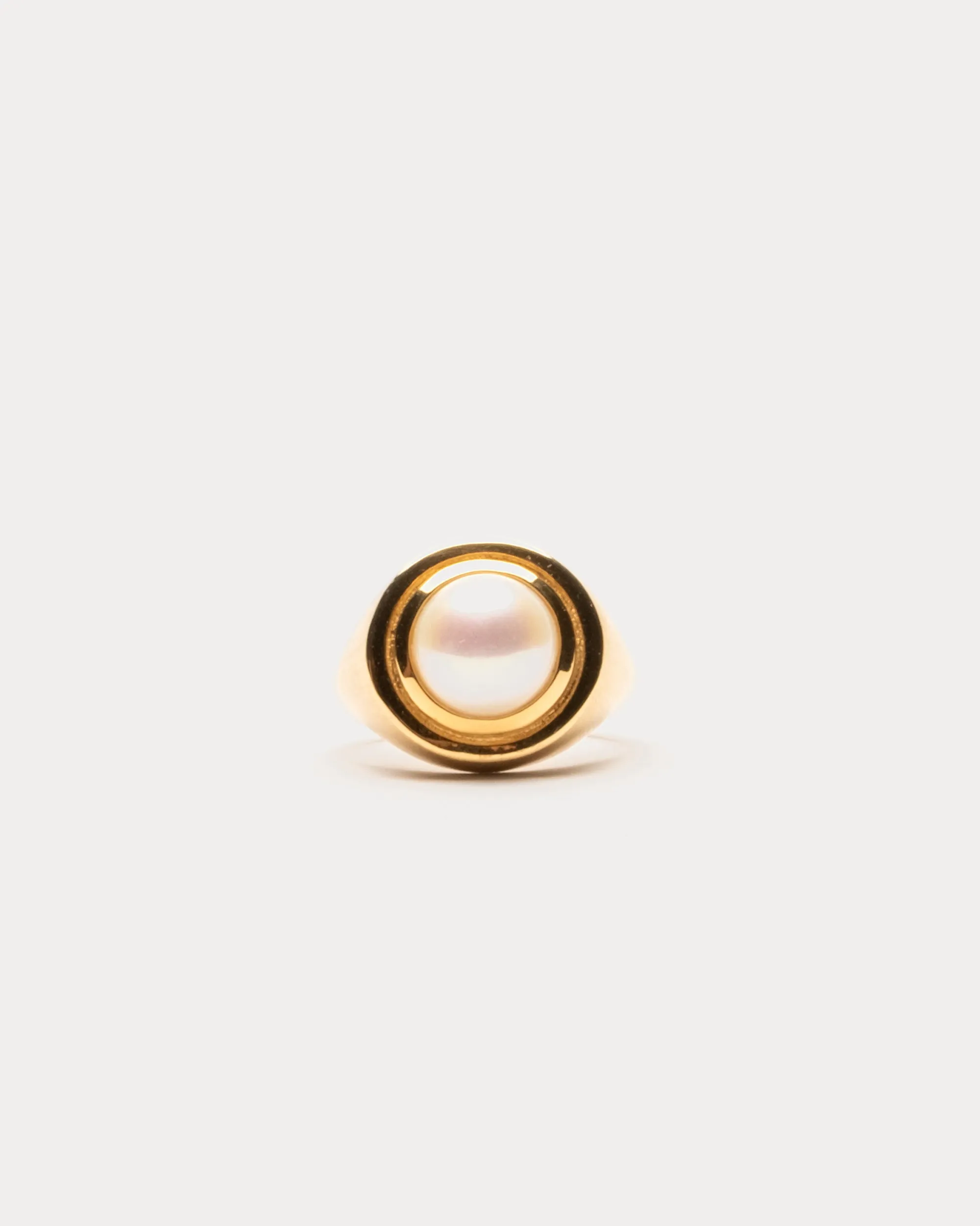 Mini Signet Ring Pearl Gold sold by Frances Valentine product image thumbnail 3