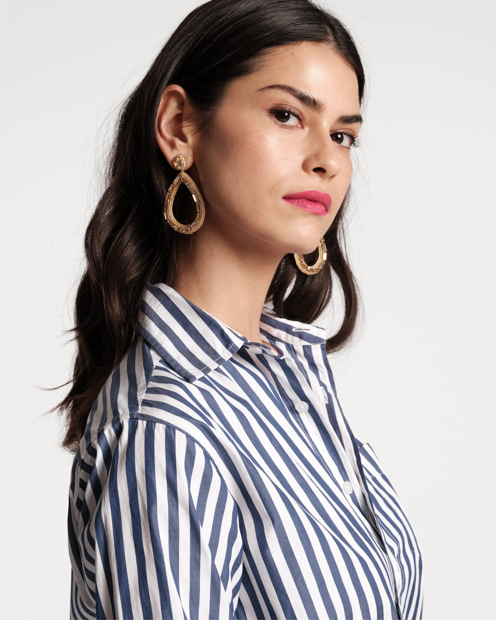 Perfect Button Down - Stripe Navy sold by Frances Valentine product image thumbnail 5