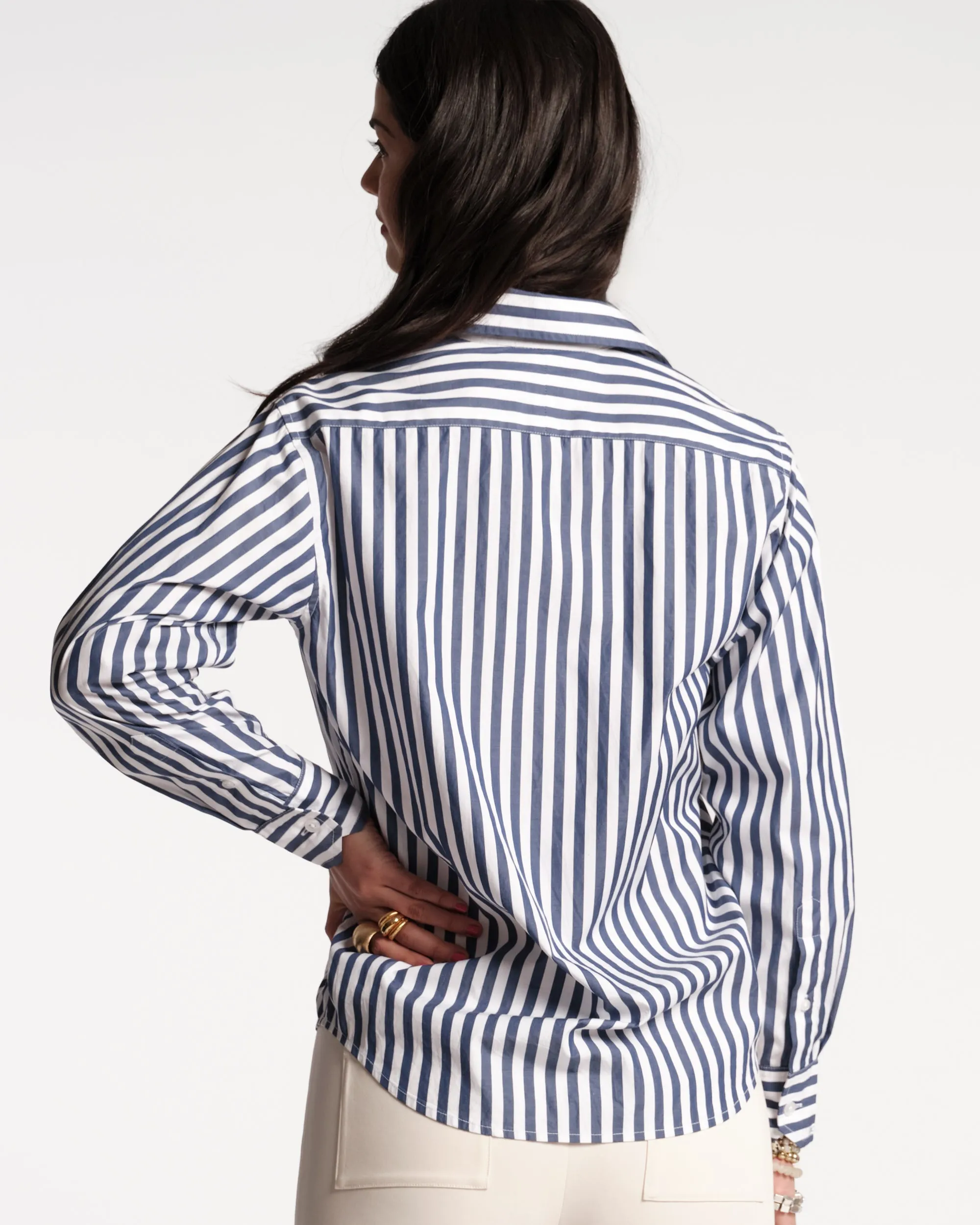Perfect Button Down - Stripe Navy sold by Frances Valentine product image thumbnail 4