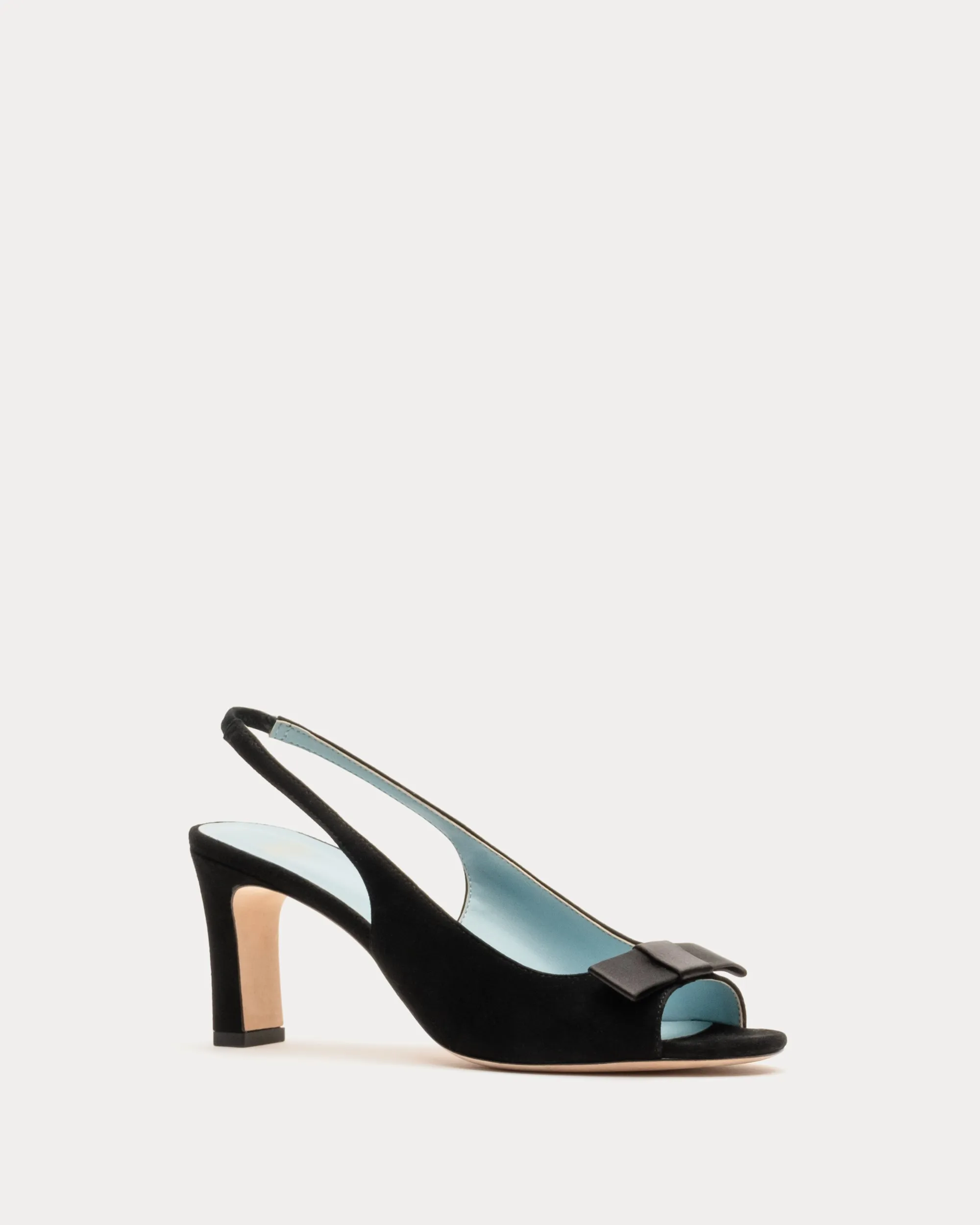 Reese Bow Slingback Heel - Black sold by Frances Valentine