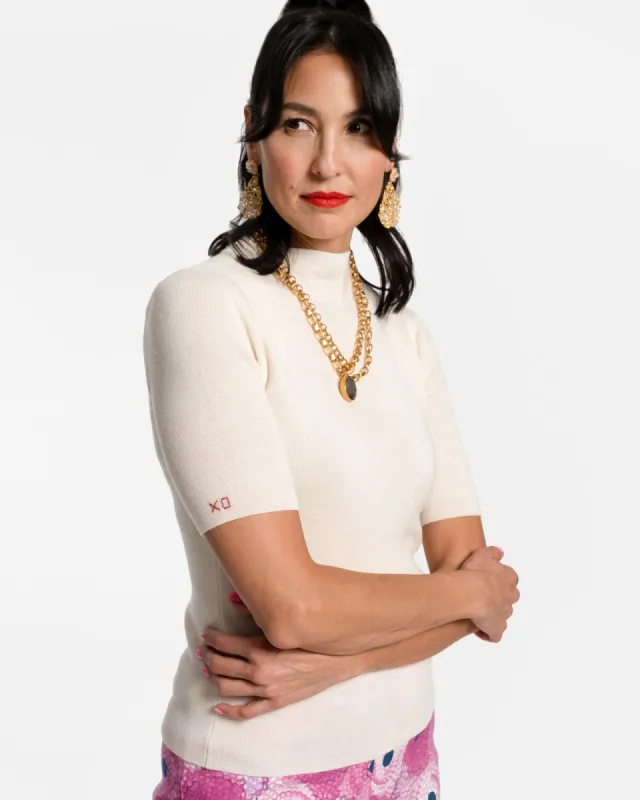 Marie Merino Mock Neck - Oyster sold by Frances Valentine