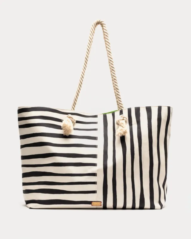 Shoulder Tote Canvas Painterly Stripe sold by Frances Valentine
