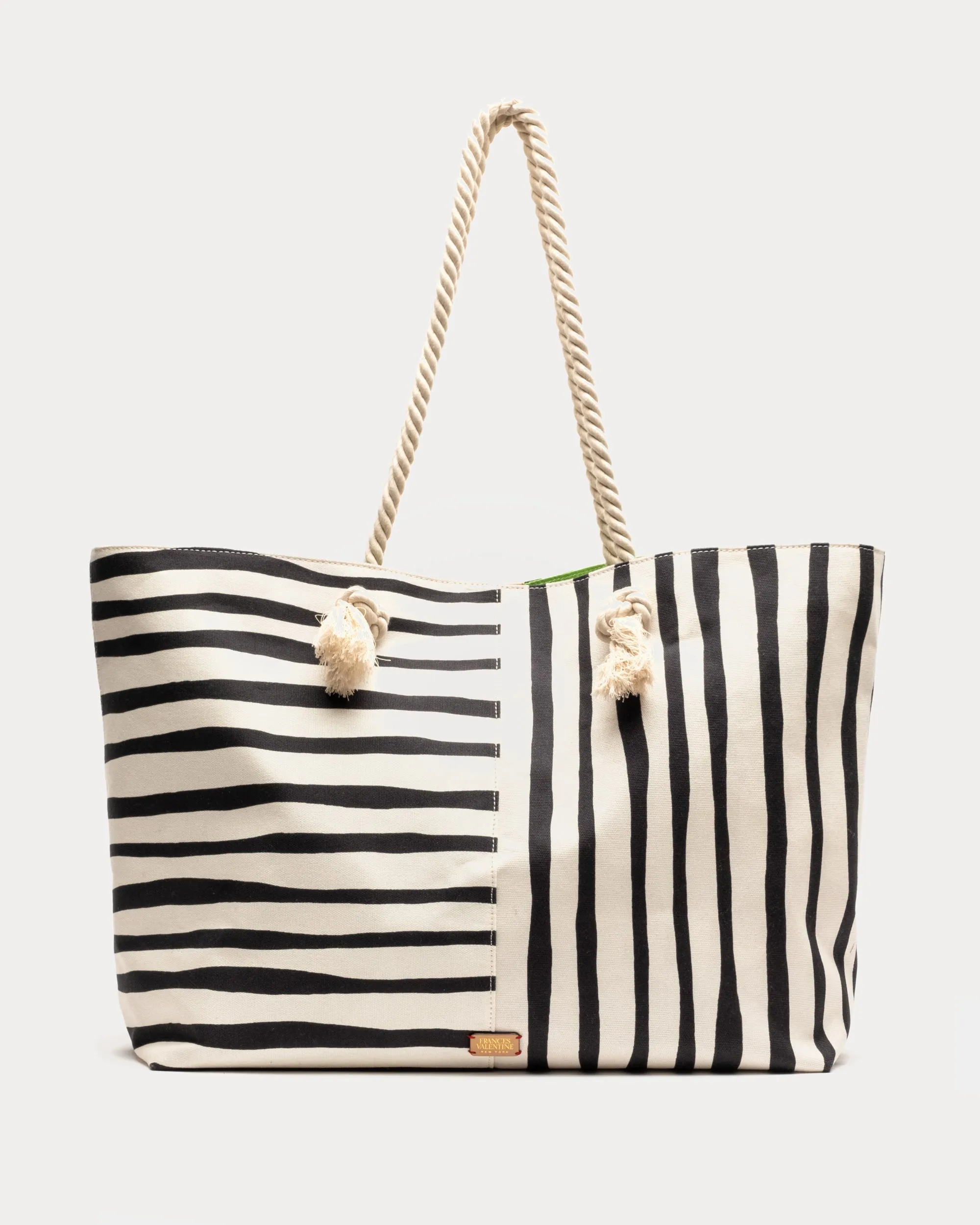 Shoulder Tote Canvas Painterly Stripe sold by Frances Valentine