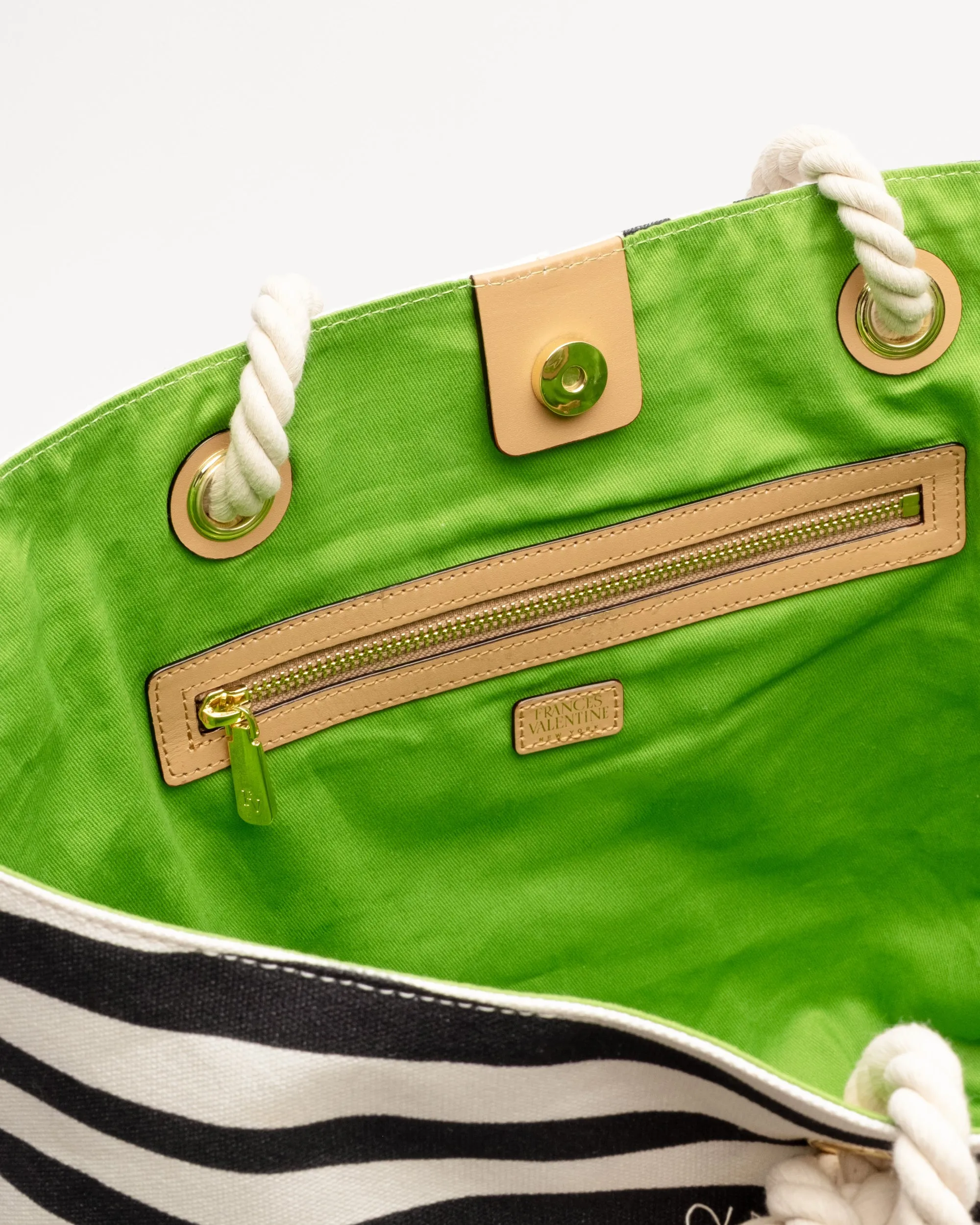 Shoulder Tote Canvas Painterly Stripe sold by Frances Valentine product image thumbnail 4