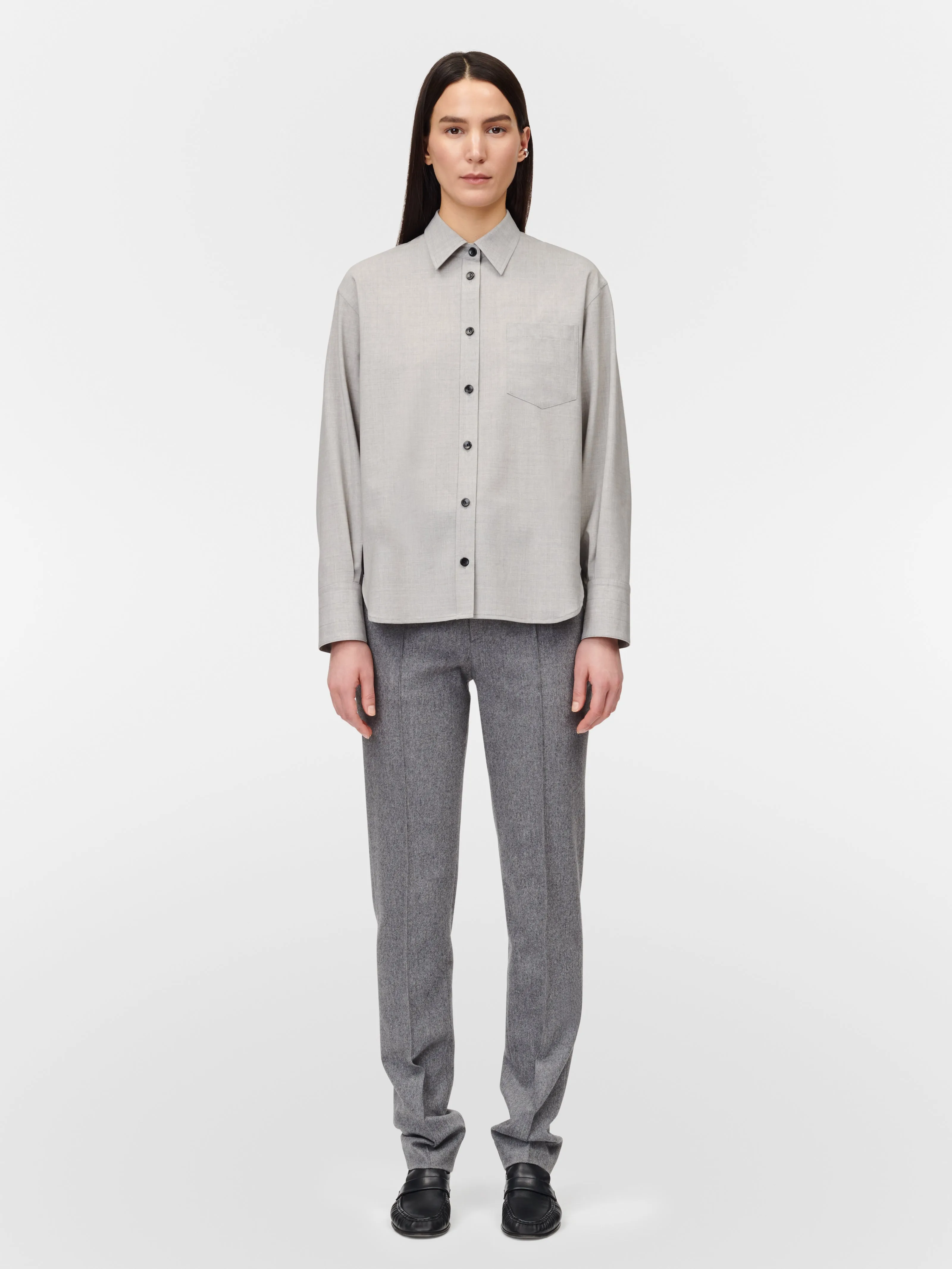 Oversized Shirt in Light Heather Grey sold by MARIA McMANUS
