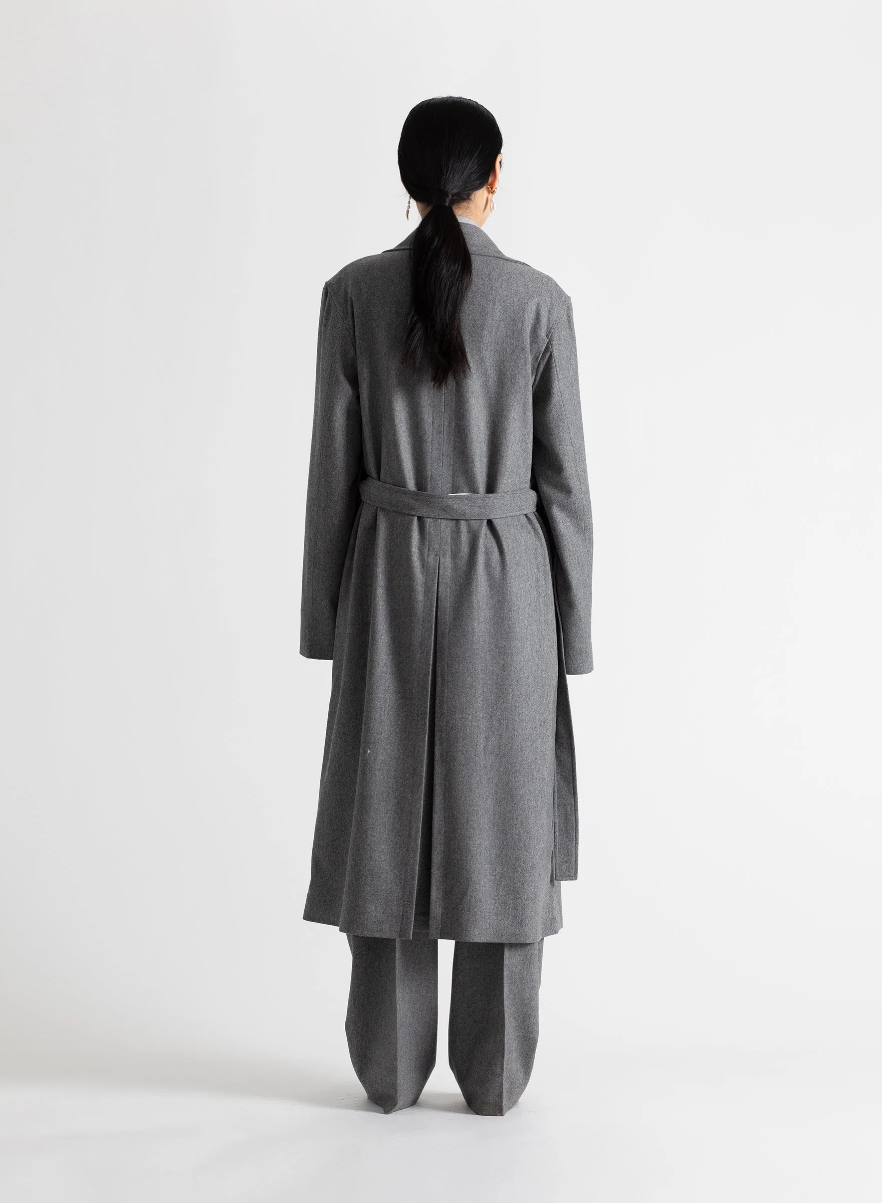 Storm Flap Trench Coat in Medium Heather Grey sold by MARIA McMANUS product image thumbnail 3