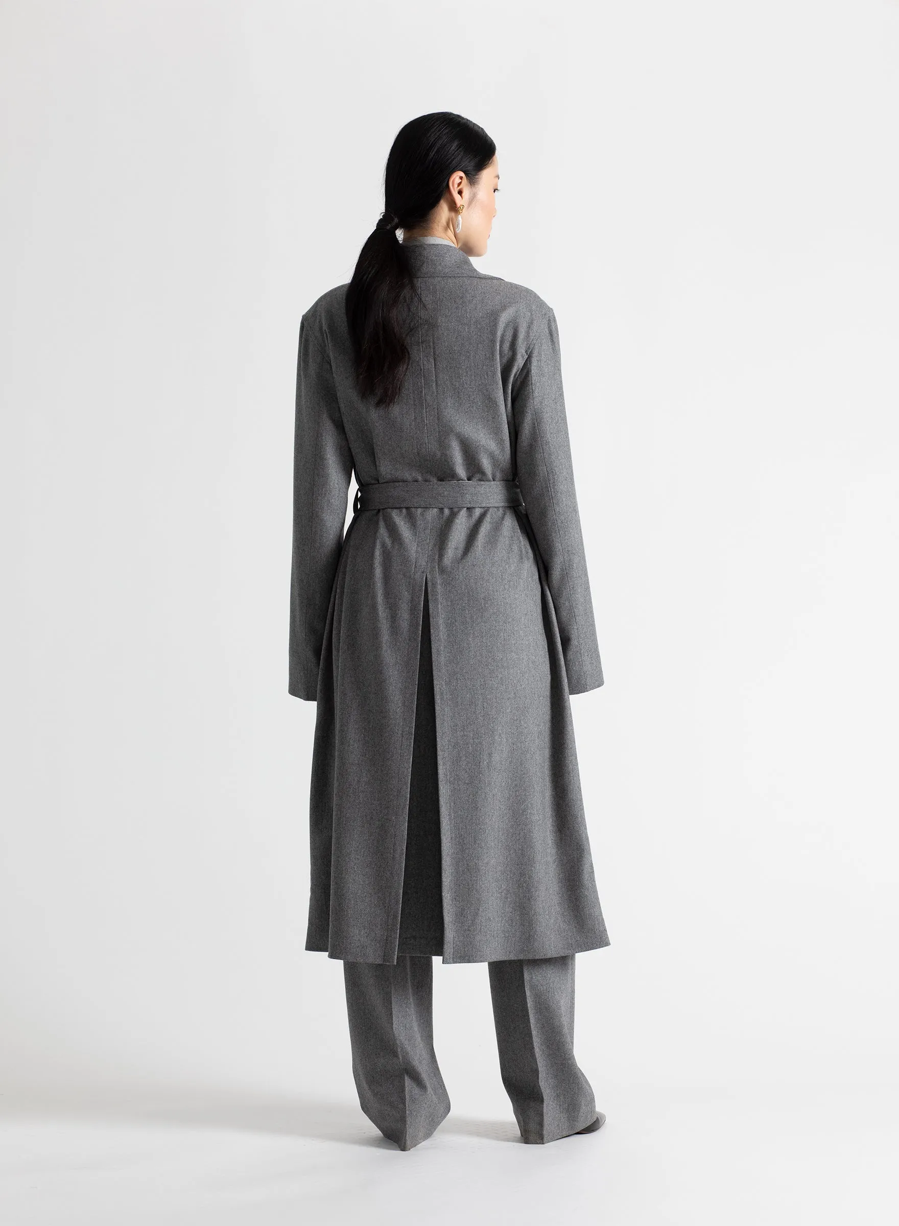 Storm Flap Trench Coat in Medium Heather Grey sold by MARIA McMANUS product image thumbnail 5