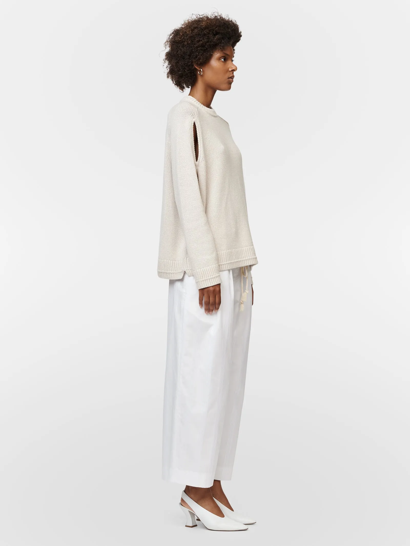 Tear Drop Oversized Crew in Crema sold by MARIA McMANUS product image thumbnail 2