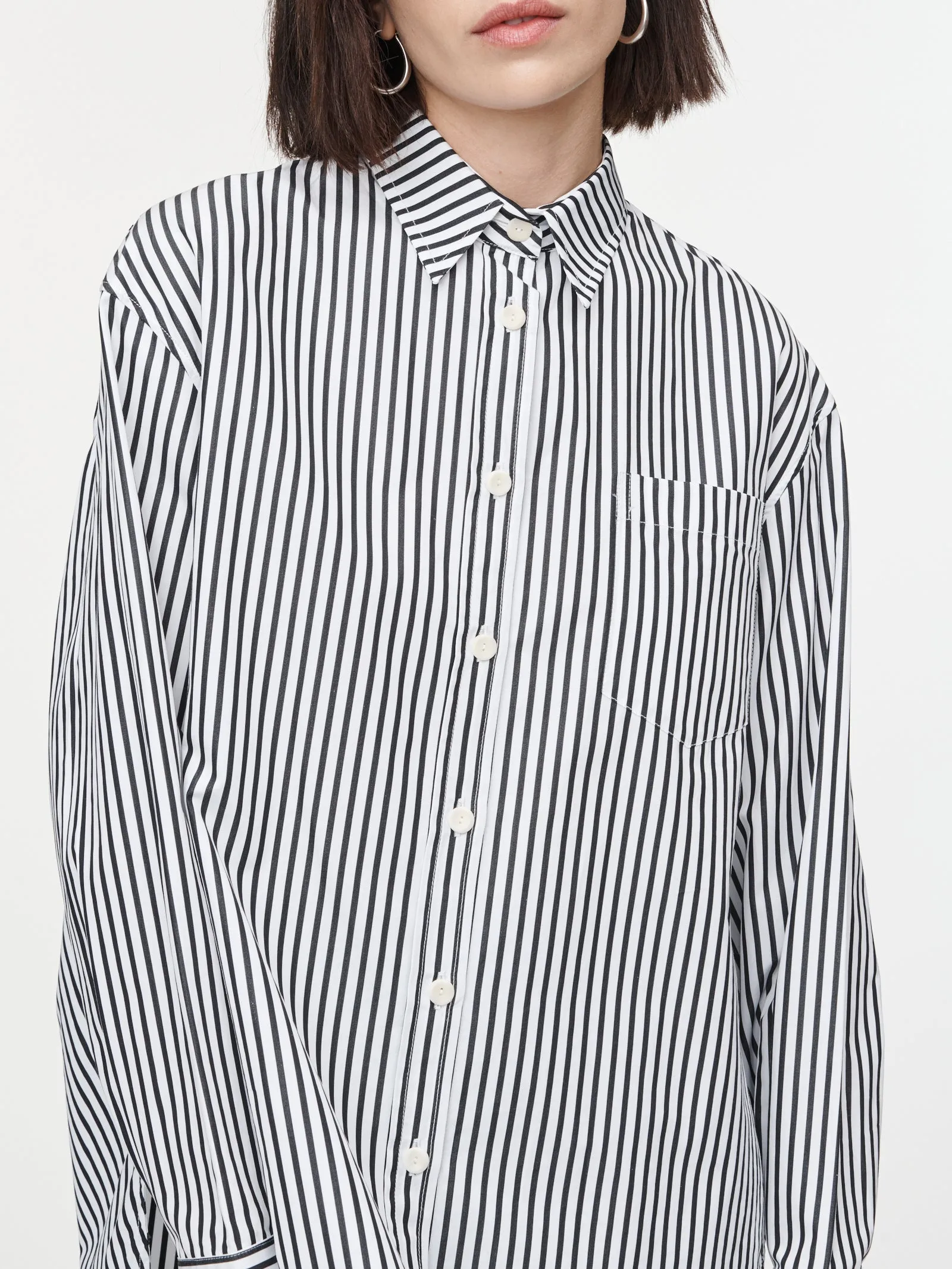 Oversized Shirt in Black x White Stripe sold by MARIA McMANUS product image thumbnail 4