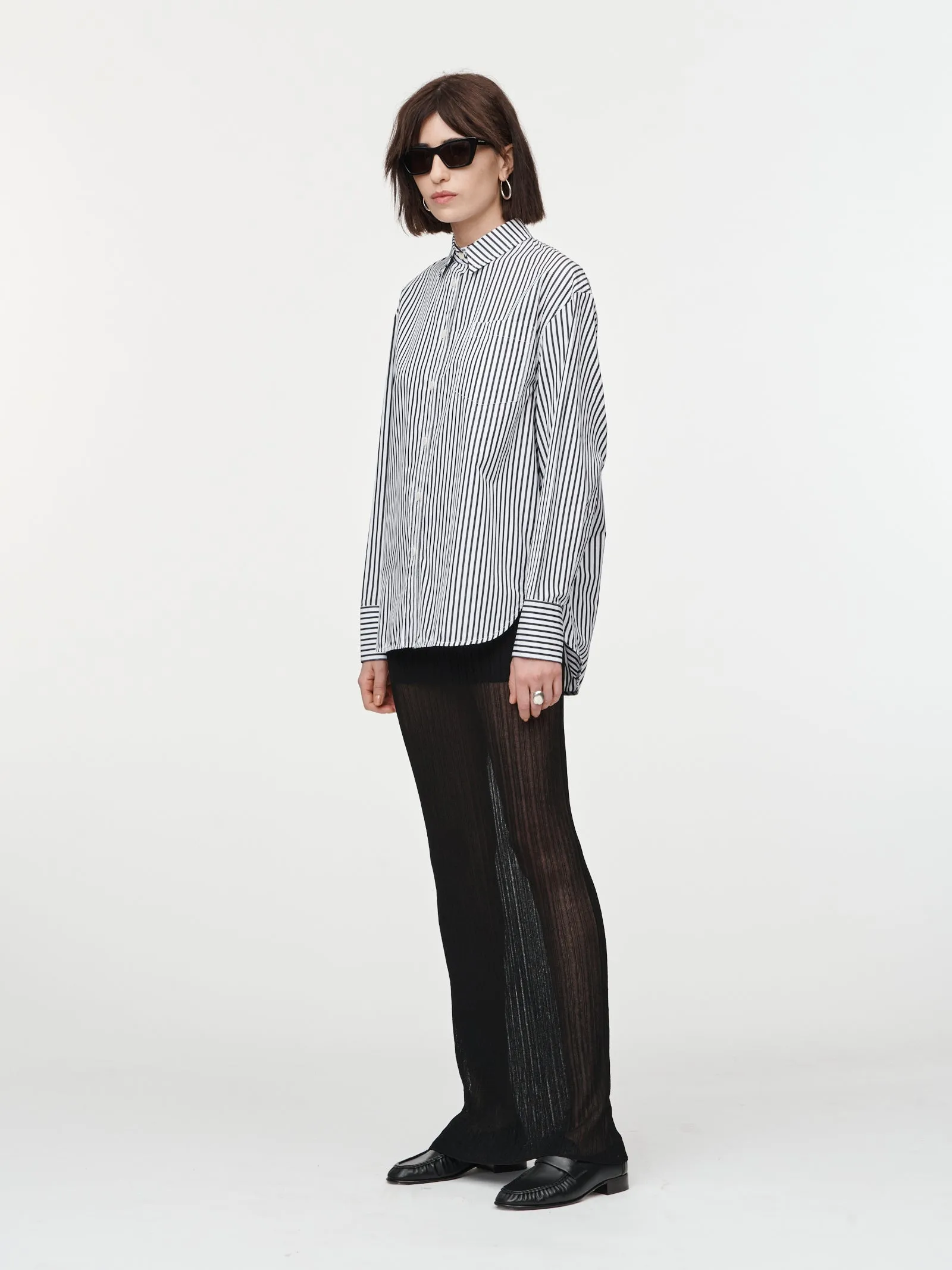 Oversized Shirt in Black x White Stripe sold by MARIA McMANUS product image thumbnail 2