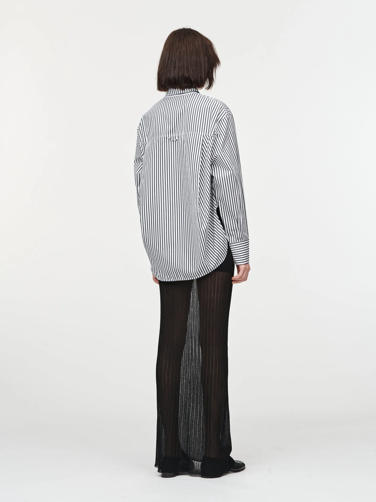 Oversized Shirt in Black x White Stripe sold by MARIA McMANUS product image thumbnail 3
