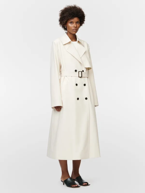 Rain Guard Trench Coat in Ivory made by MARIA McMANUS