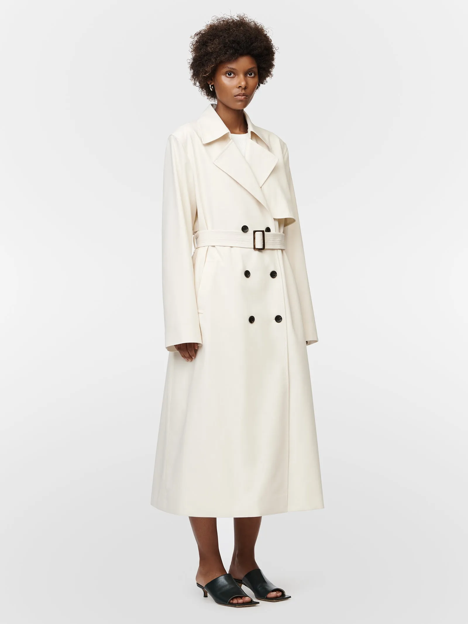 Rain Guard Trench Coat in Ivory sold by MARIA McMANUS