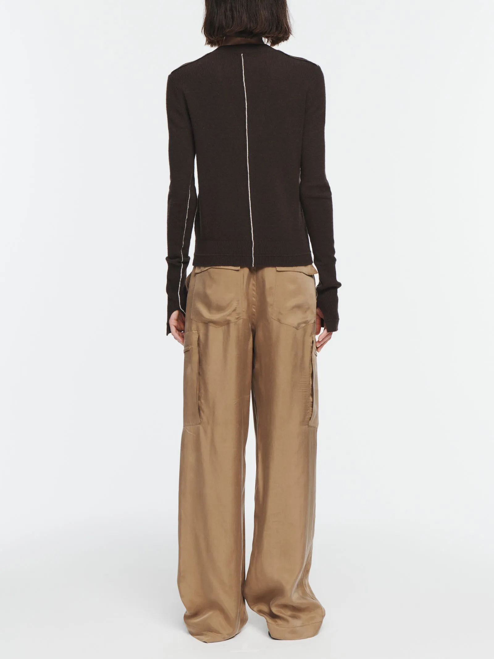 Featherweight Slim Cardigan in Chocolate Brown sold by MARIA McMANUS product image thumbnail 3