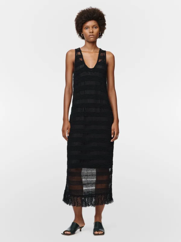 Ladder Crochet Dress in Black made by MARIA McMANUS