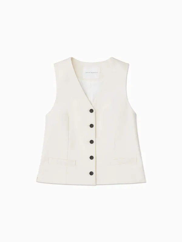 Tailored Vest in Ivory sold by MARIA McMANUS