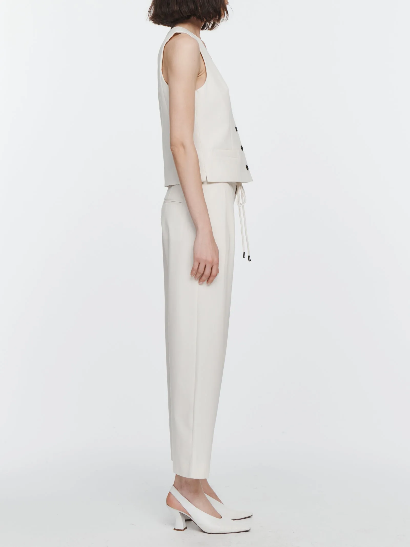 Tailored Vest in Ivory sold by MARIA McMANUS product image thumbnail 4