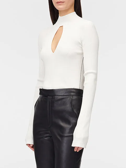 Slit Front Banded Top in Ivory sold by MARIA McMANUS product image thumbnail 3