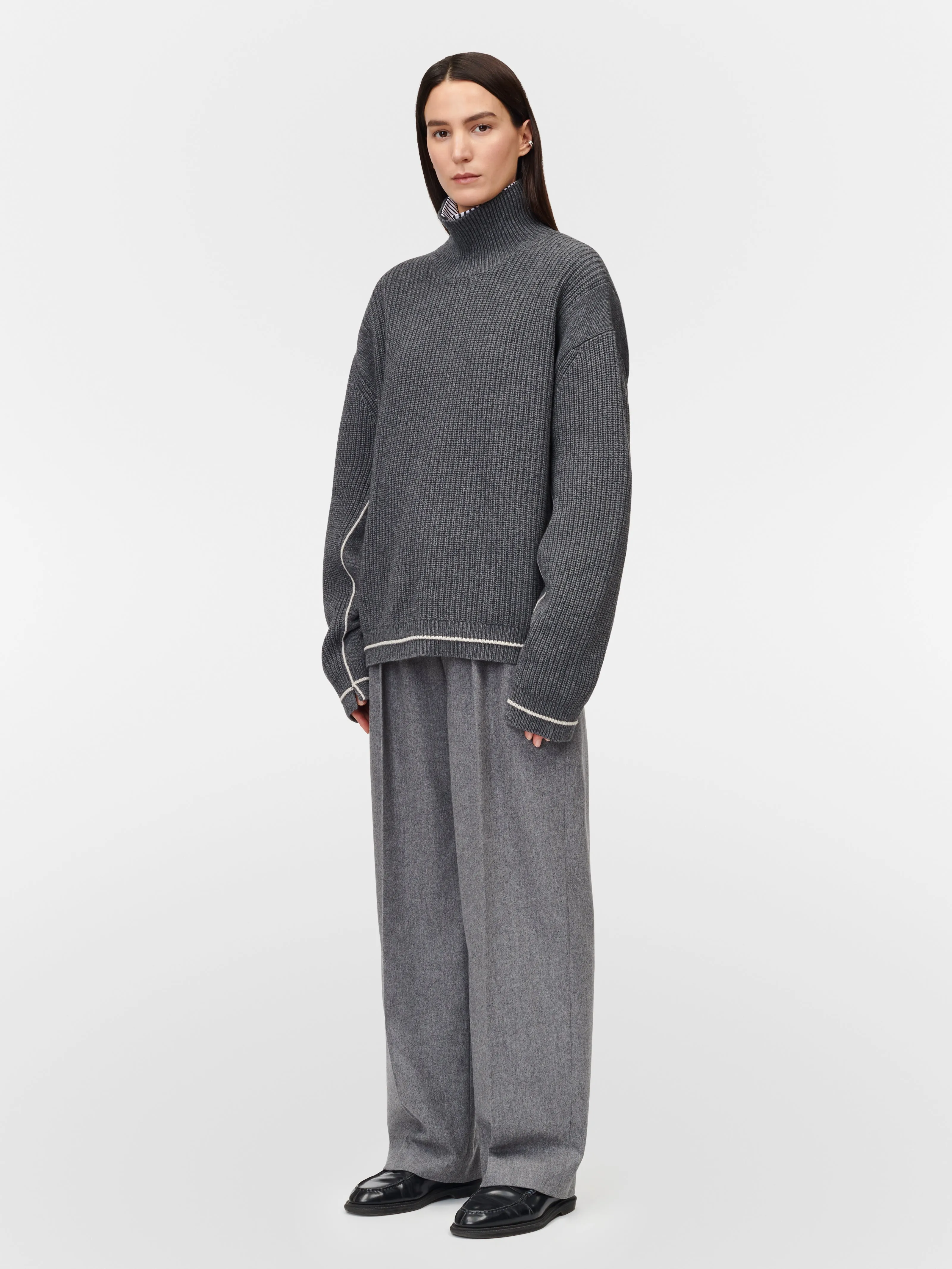 Oversized Turtleneck in Charcoal sold by MARIA McMANUS product image thumbnail 3