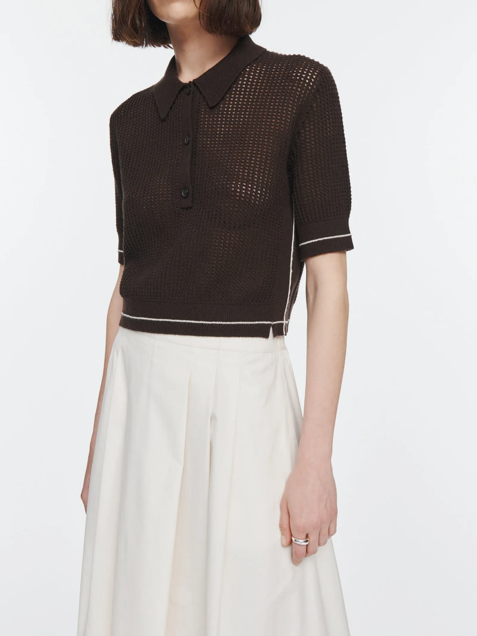 Pleat Front Full Skirt in Ivory sold by MARIA McMANUS product image thumbnail 4