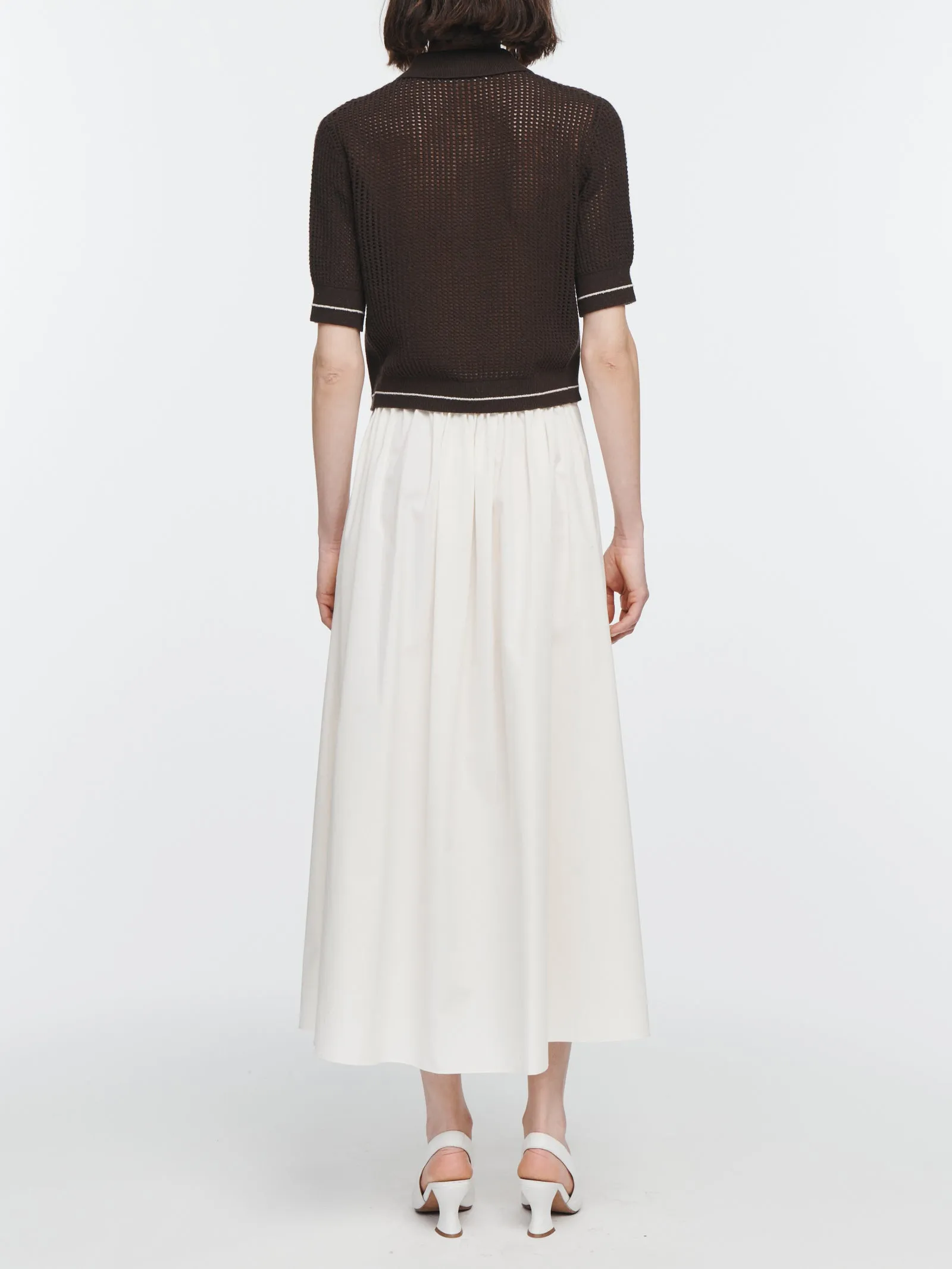 Pleat Front Full Skirt in Ivory sold by MARIA McMANUS product image thumbnail 3