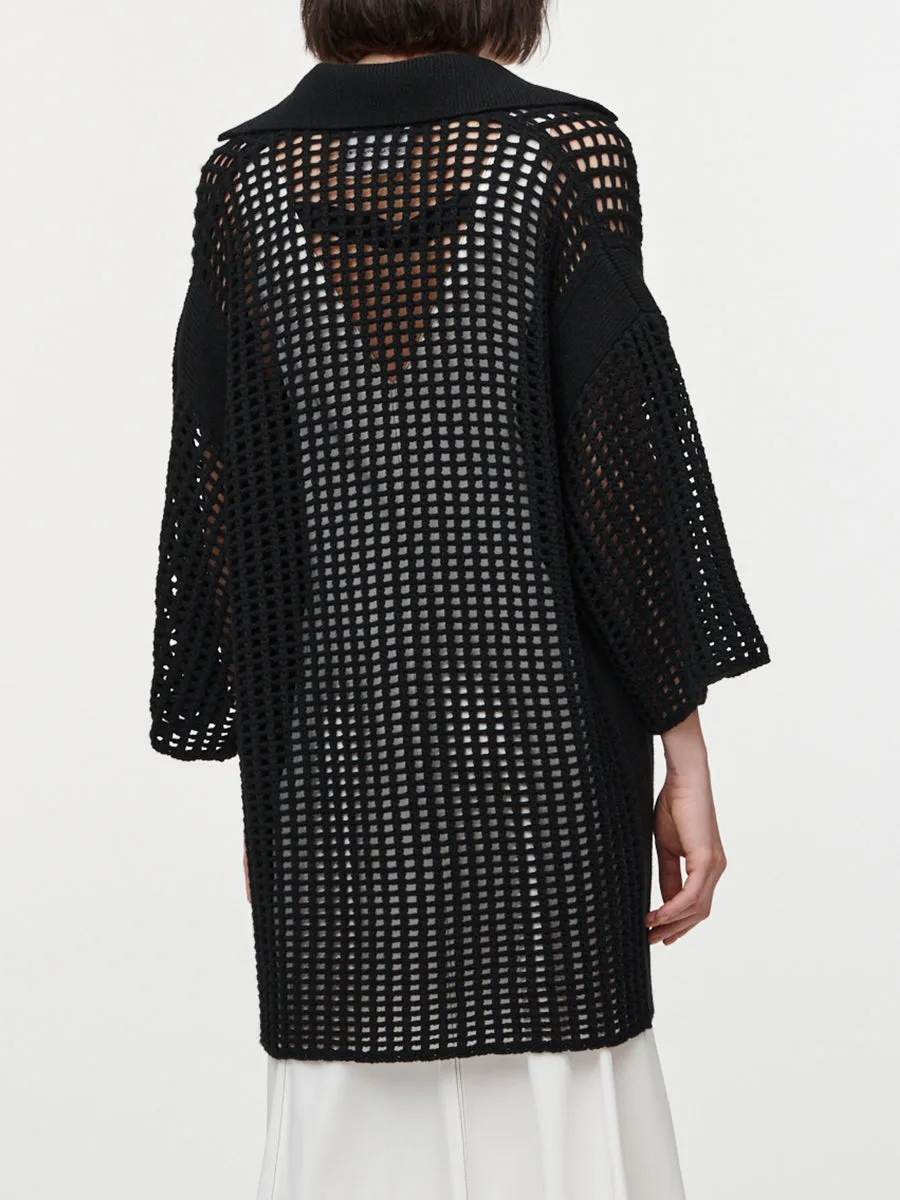 Crochet Polo Tunic in Black sold by MARIA McMANUS product image thumbnail 4