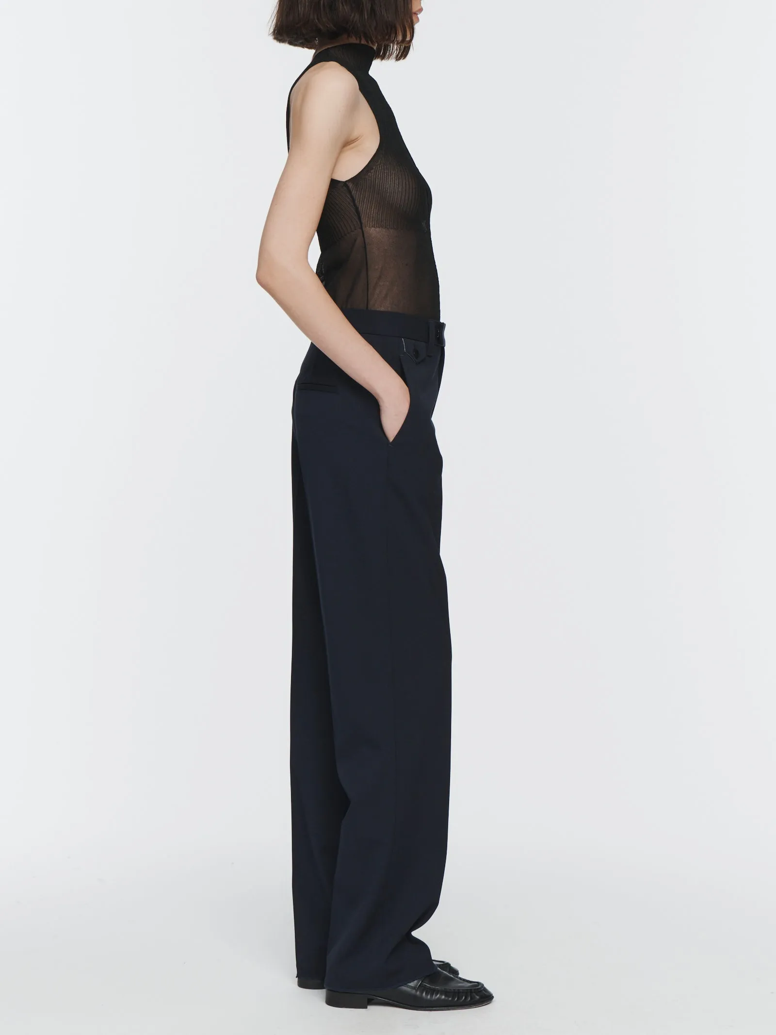 Straight Leg Coin Pocket Trouser in Midnight Navy sold by MARIA McMANUS product image thumbnail 3