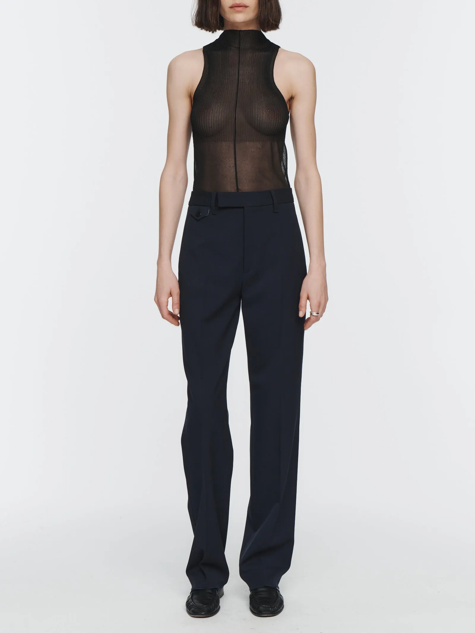 Straight Leg Coin Pocket Trouser in Midnight Navy sold by MARIA McMANUS