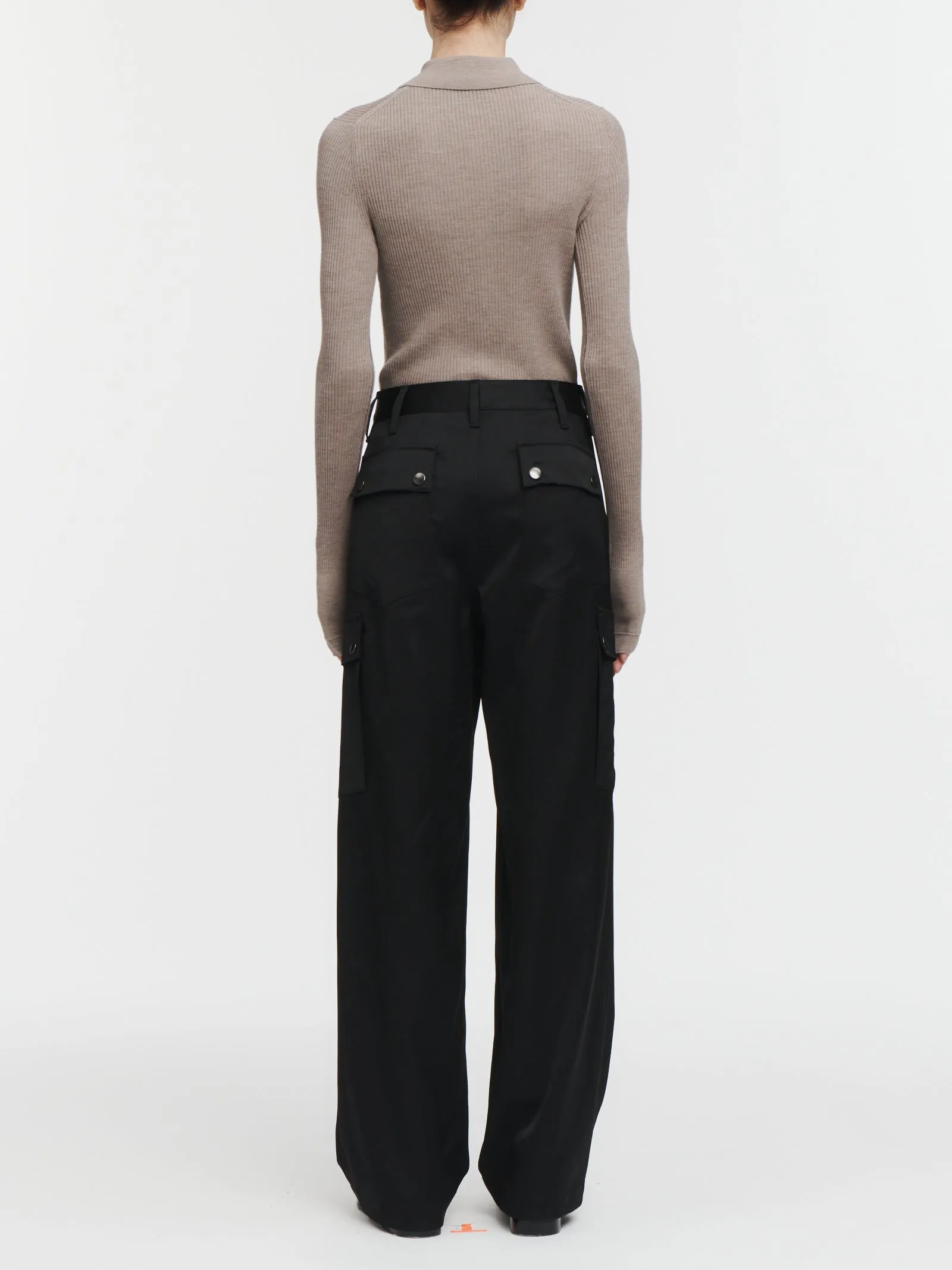 Snap Wide Leg Cargo Pant in Black sold by MARIA McMANUS product image thumbnail 3
