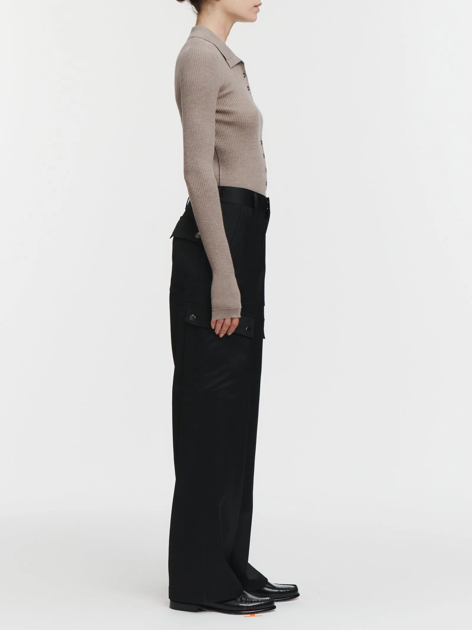 Snap Wide Leg Cargo Pant in Black sold by MARIA McMANUS product image thumbnail 2