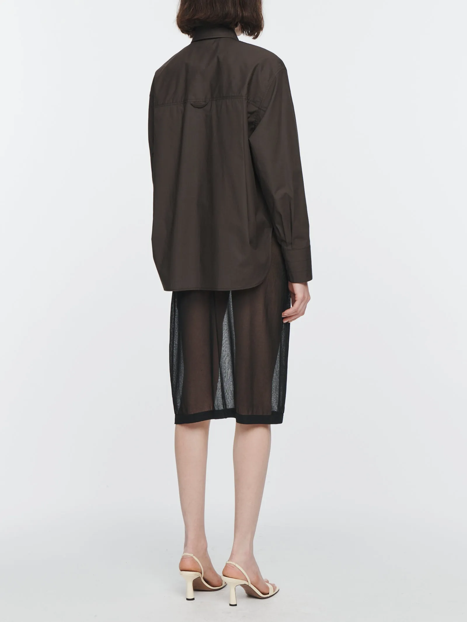 Oversized Covered Placket Shirt in Chocolate Brown sold by MARIA McMANUS product image thumbnail 3