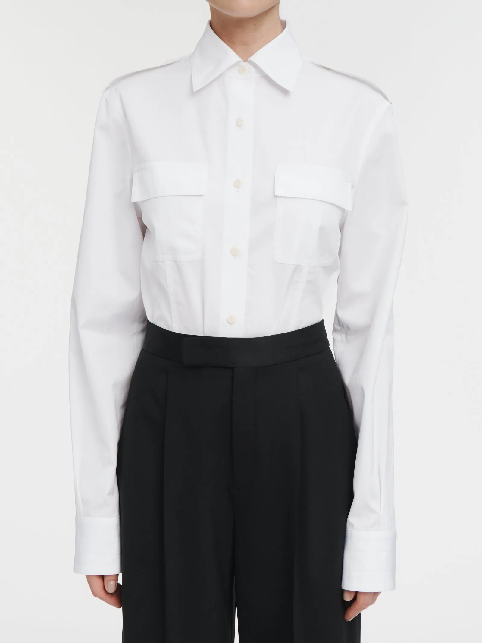 Military Shirt in White sold by MARIA McMANUS
