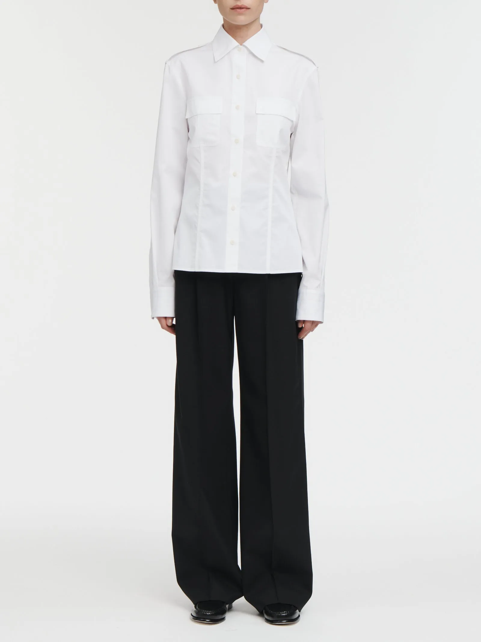 Military Shirt in White sold by MARIA McMANUS product image thumbnail 2
