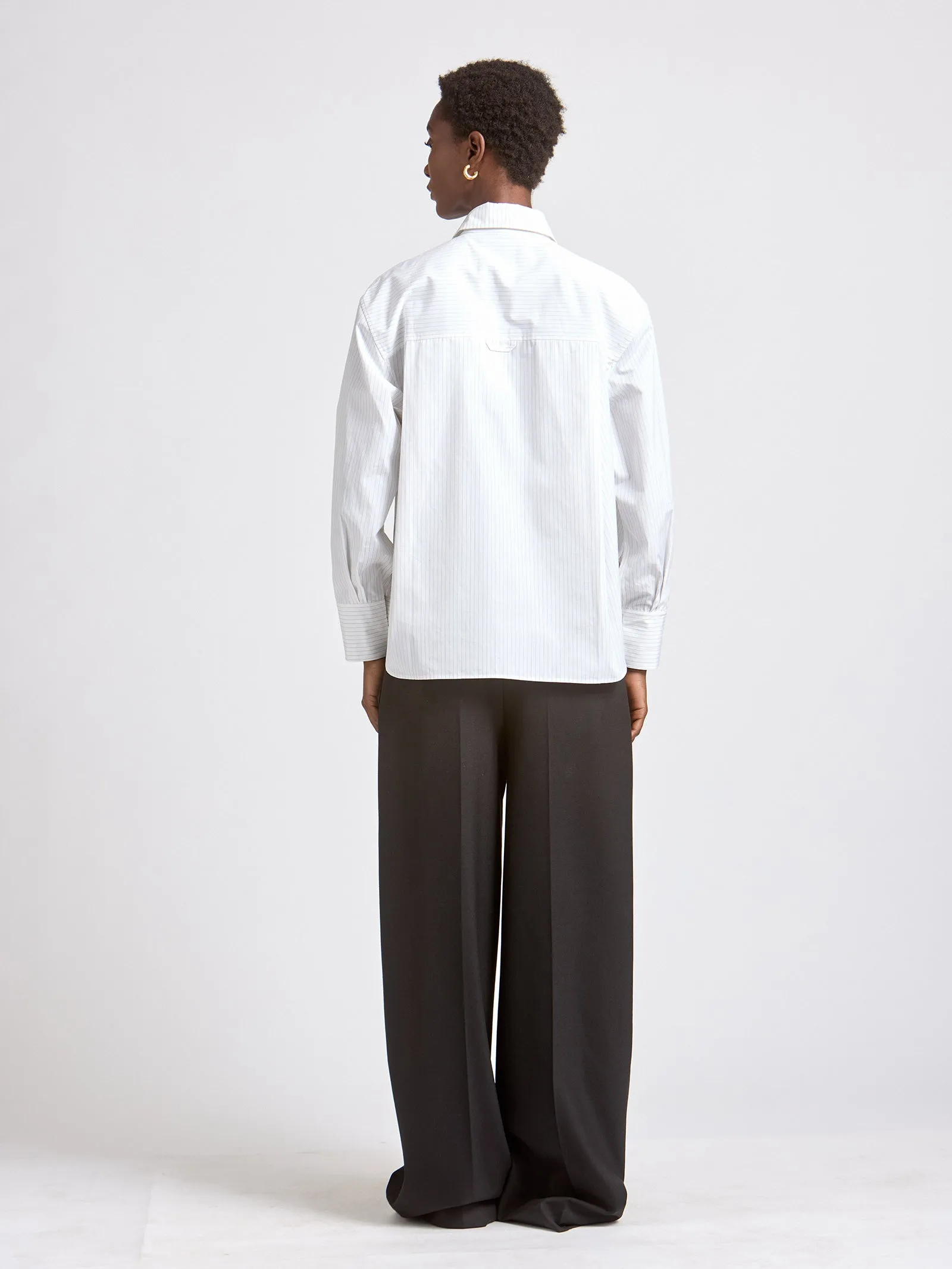 Organic Cotton Oversized Shirt in Fine Stripe sold by MARIA McMANUS product image thumbnail 3