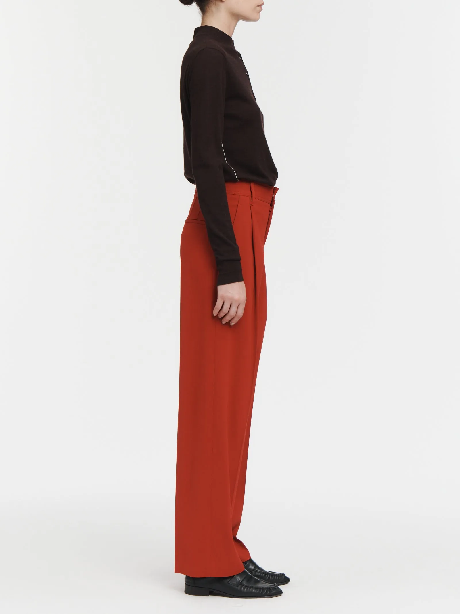 Mid Rise Single Pleat Front Trouser in Hunting Red sold by MARIA McMANUS product image thumbnail 2