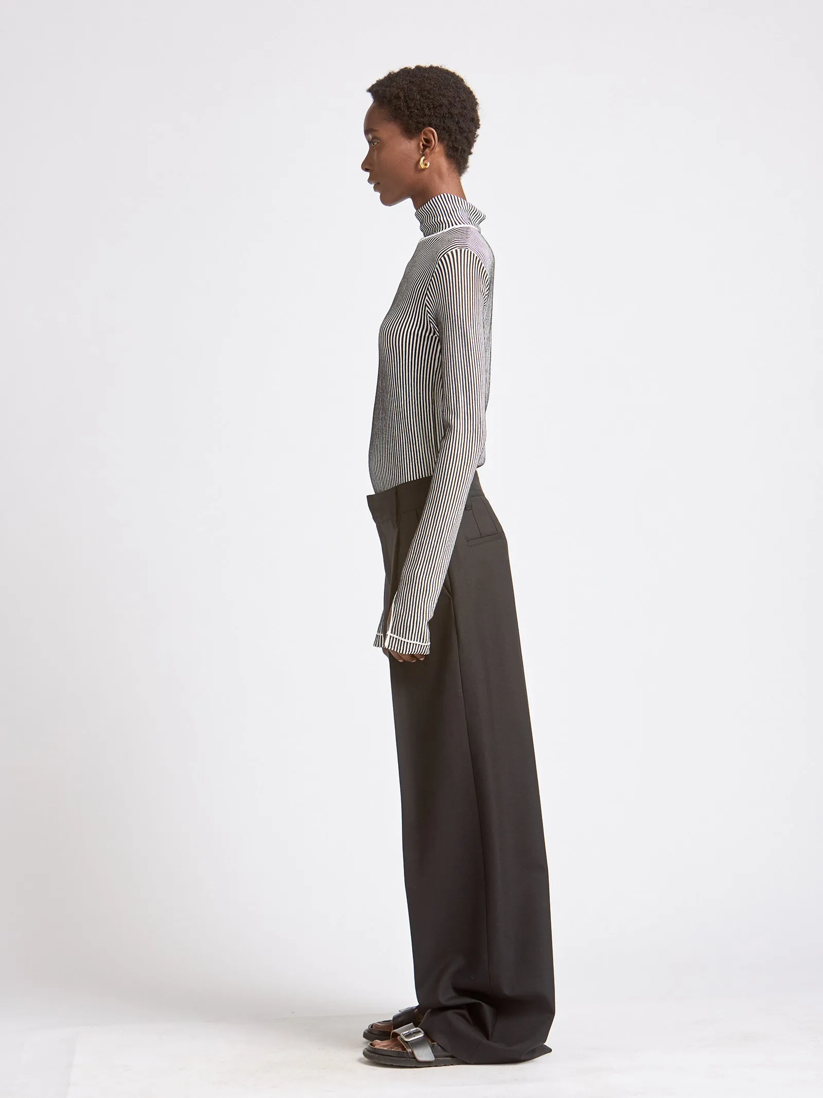 Mid Rise Pleat Front Trouser in Black sold by MARIA McMANUS product image thumbnail 2