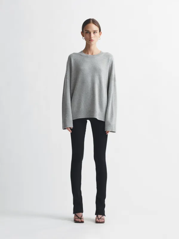 Over-size Crew in Heather Grey made by MARIA McMANUS