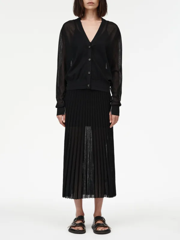 Sheer Cardigan in Black made by MARIA McMANUS