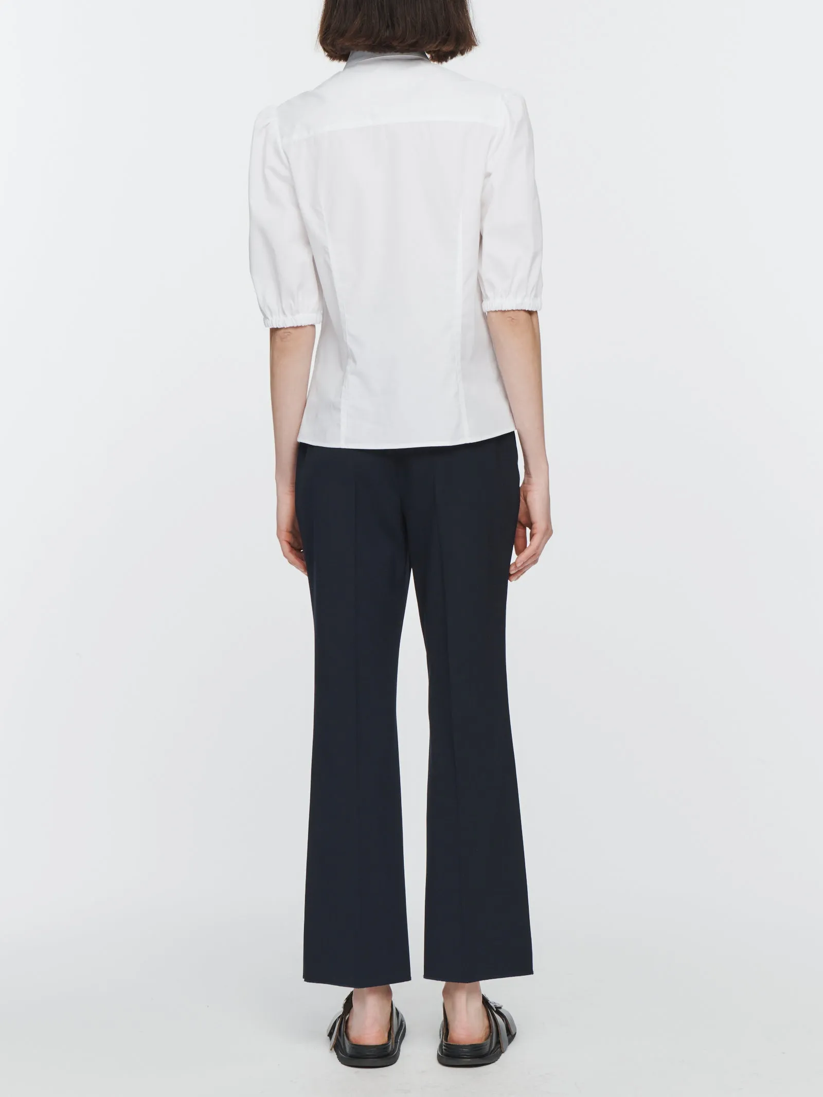 Puff Sleeve Slim Shirt in White sold by MARIA McMANUS product image thumbnail 3