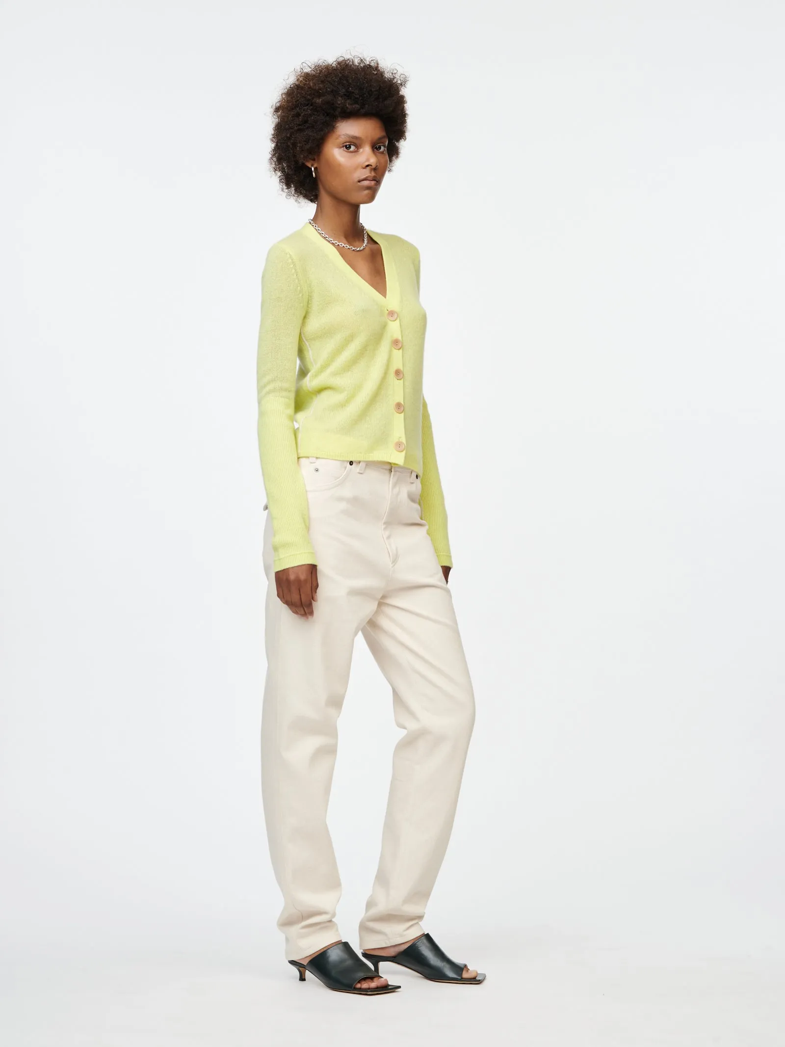Featherweight V-Cardigan in Lemon Ice sold by MARIA McMANUS product image thumbnail 2