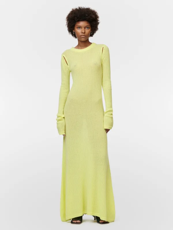 Tear Drop Rib Dress in Lemon Ice sold by MARIA McMANUS