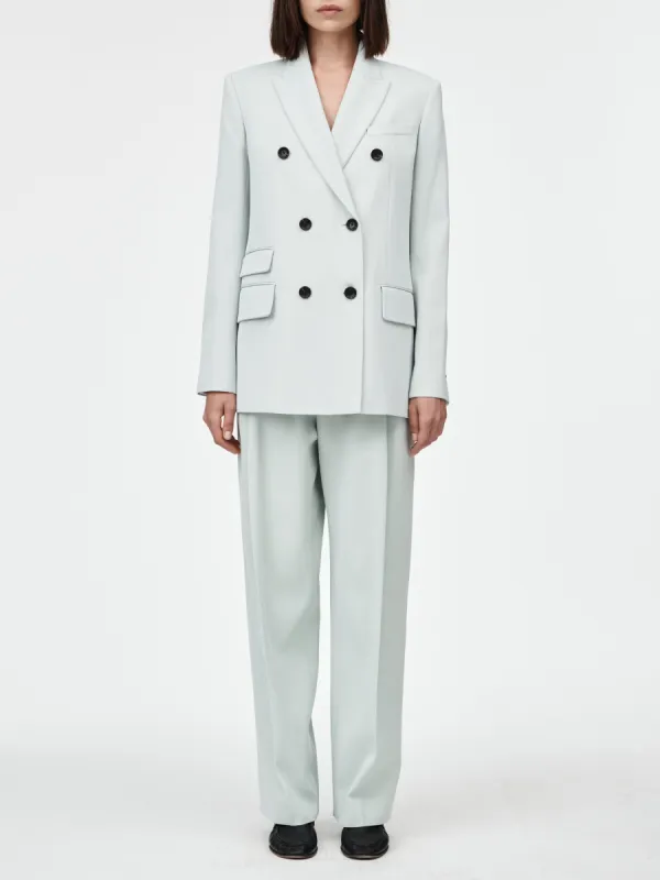 Billiet Double Breasted Blazer in Seaglass sold by MARIA McMANUS