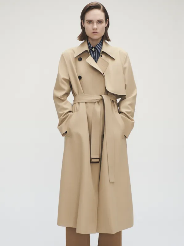 Rain Guard Trench Coat in Khaki sold by MARIA McMANUS